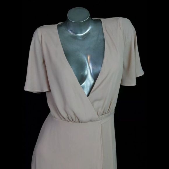 NEW SHOW ME YOUR MUMU DRESS SOPHIA WRAP DUSTY BLUSH CRISP PINK SIZE S SMALL - Picture 7 of 12